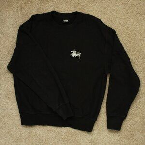 Stussy Authentic Black Basic Crewneck Small